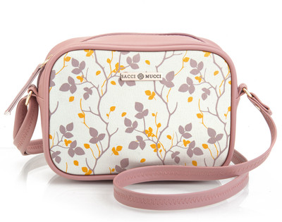 house of common Pink Shoulder Bag Women's & Girls' Sling Bag - Floral Tree Twig Design