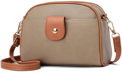 Demerra Tan Sling Bag Tan Sling Bag with Adjustable Jacquard Belt | Stylish Crossbody Shoulder Bag