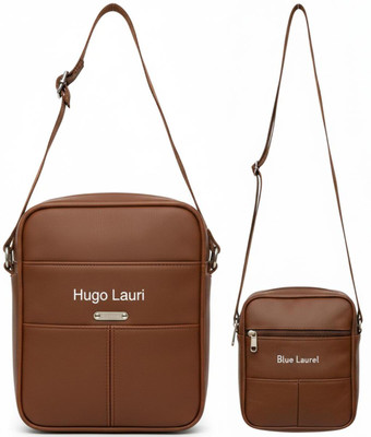 Hendygraph Brown, Brown Sling Bag Style Look Sling Bag | Waterproof Faux Leather Crossbody Travel(Pack of 2)