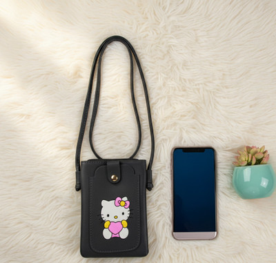 DONICY Black Sling Bag Mobile pouch Sling for All Smart phones easy carry with Money pocket