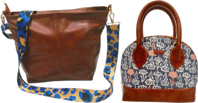 Dakota Grey, Brown Sling Bag STYLISH Bohemian Handbag for Girls & Womens(Pack of 2)