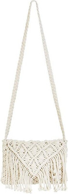 Saaz White Sling Bag Sling Bag for girls women party wear casual formal bag