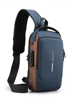 ALMURAT Blue Shoulder Bag USB charging bag Charging backpack with power bank Tech port Backpack
