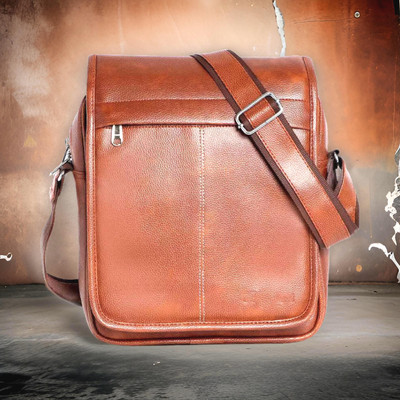 Shivra Tan Sling Bag Men Sling Bag extra large (S-11*8.5*3)