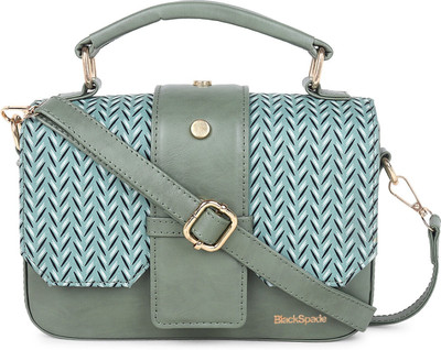 black spade Green Satchel Printed Structured Satchel Bag