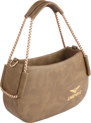 EMPIRE Khaki Sling Bag Stylish Green Shoulder Bag with Gold Chain Strap