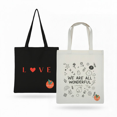 Ven & Eli Beige, Black Tote Combo 1(Pack of 2)