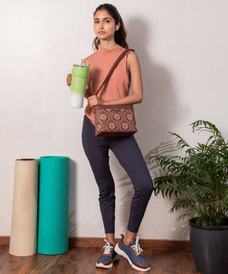 ZOUK Brown Sling Bag Jodhpur Damask Harmony Sling Bag