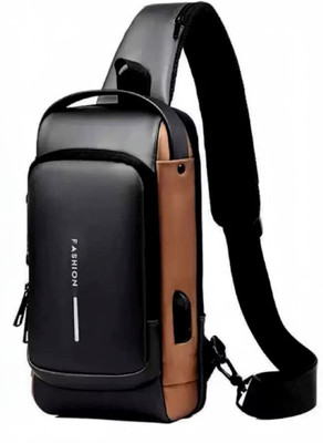 NAVRANGI Black, Brown Shoulder Bag Sling Bag USB Charging Sport Shoulder Bag High Capacity Waterproof
