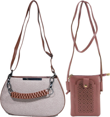 Despacito Silver, Maroon Sling Bag Elegant sling bag(Pack of 2)