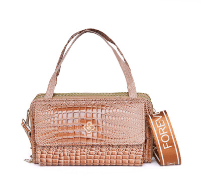 santorini Khaki Sling Bag CrocoCharm PU Leather Mini Sling Bag for Women