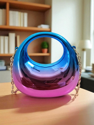 DOSYSO Blue, Purple Clutch Moon Clutches Women Girls Cute Wallet for Party Wedding Gift kids chain Purse