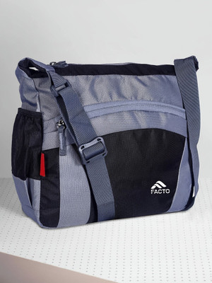 facto Grey, Black Sling Bag Men & Women