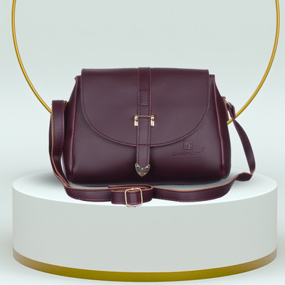 Leather Land Maroon, Clear Sling Bag Buckle Sling IN Dark Cherry Maroon