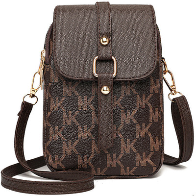 SYGA Brown Sling Bag Women's Small Square Bag Letter Versatile Shoulder Bag Western Style Crossbody