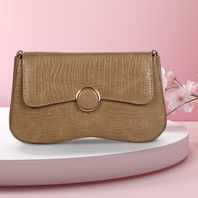 Panchnaina Khaki Shoulder Bag Different Shape- CML Brown