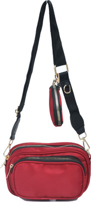 DESENCE Red Sling Bag Sling bag with amazing small pouch(Pack of 2)