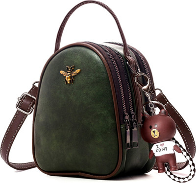 Inovera Green Sling Bag Cross-Body Shoulder Mobile Purse Handbag With Adjustable Strap