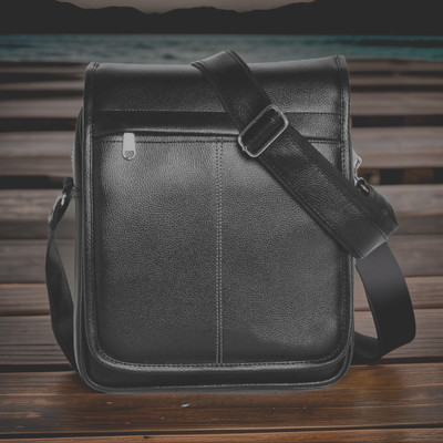 Shivra Black Sling Bag Men Sling Bag extra large (S-10*8.5*3)