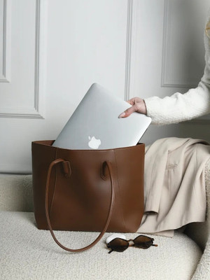 lufnabysv Women Brown Tote