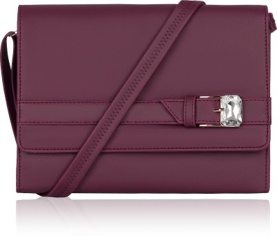 HAVELOOK Maroon Sling Bag Diamond Buckle Maroon Sling Bag