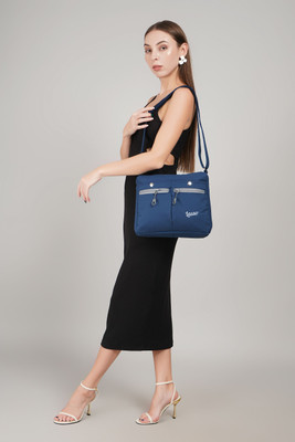 Lasso Blue, Grey Sling Bag Multi-Pocket Sling Bag for Women perfect for Office, Casual, Travel, & College