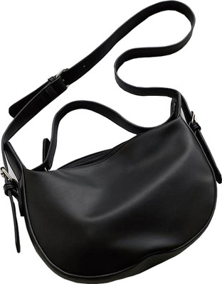 Siby Black Sling Bag Women's Cross Shoulder Bag | Female Casual Saddle Bags