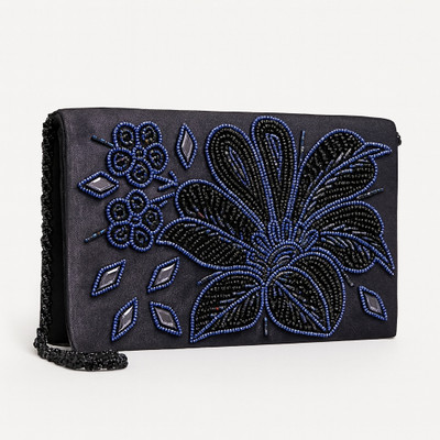 OSWAL ARTS Blue Clutch Women’s Handcrafted Beaded Floral Clutch