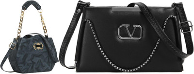 Zaxcer Black, Black Sling Bag Beautiful Sling Bags for women and girls(Pack of 2)