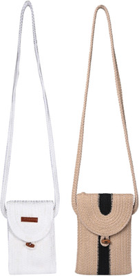 ENSAC Multicolor Sling Bag Women's Premium Juterope/Full Mobilepouch Sling Bag(Pack of 2)