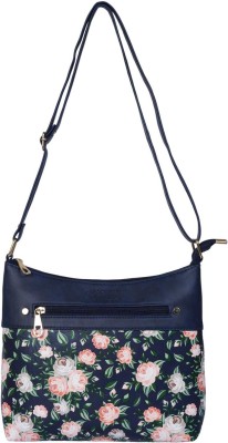 X-YO Blue Sling Bag 002FLOWER-SLING(NAVY BLUE)