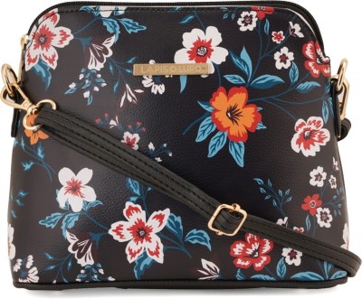 LAPIS O LUPO Black Sling Bag Women Flower Sling Bag (LLSL00105BK1 Black)