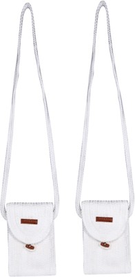 ENSAC White Sling Bag Women's Premium Juterope/Full Mobilepouch Sling Bag(Pack of 2)