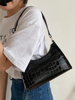 LIKE STYLE Black Sling Bag L.S-222-SLNBG-CHND-SHPE-CROCO-BLCK@_18