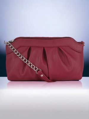 Dressberry Red Sling Bag Pleats Sling Bag