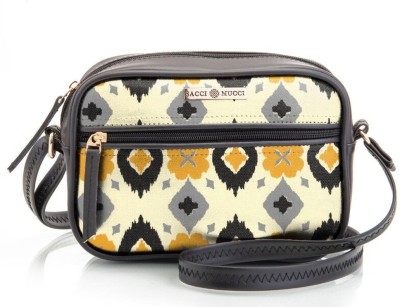 house of common Black Sling Bag Boxy Shoulder Sling Crossbody Bag , Stylish Sling Bag,-Ikat