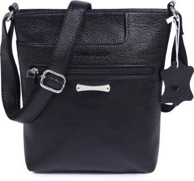 SAMTROH Black Sling Bag Brand Genuine Leather