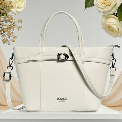 Exotic White Tote Premium Structured Tote Bag for Women