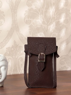 LEGAL BRIBE Brown Sling Bag Textured Sling Bag Mobile Holder