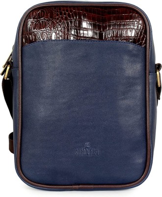 The CLOWNFISH Blue Sling Bag Sapphire Faux Leather Unisex Crossbody Sling Bag (Blue)