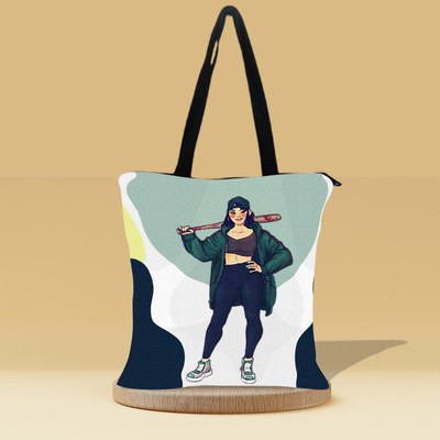 CHINOSH Multicolor Tote Bag | Woman Power Zipper Tote Bag | Shoulder Bag | Shopping Bag