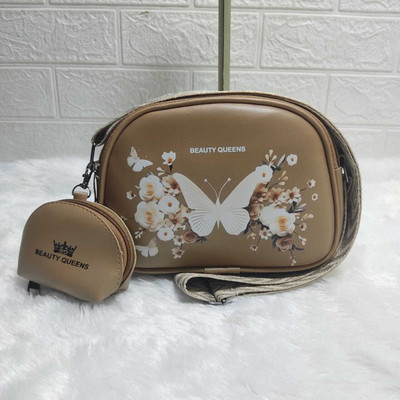 sk shoper Khaki Sling Bag crossbody or shoulder with small pocket bag for women and girls