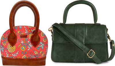 Dakota Pink, Green Sling Bag STYLISH Bohemian Handbag for Girls & Womens(Pack of 2)