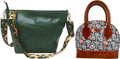 Dakota Grey, Green Sling Bag STYLISH Bohemian Handbag for Girls & Womens(Pack of 2)
