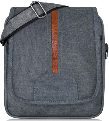 KAVRIXA Grey Sling Bag Grey Casual Linen Textured Cross Body Sling Bag For Men KX-SL07