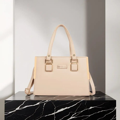 Golden Star Beige Hand-held Bag Classic design, gold-tone handbag