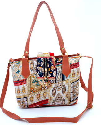 KuhuChere White Hand-held Bag Stylish Graphics & Floral Print Bags