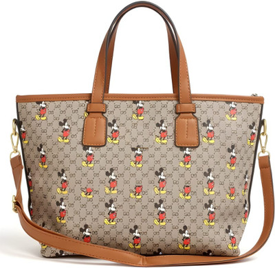 carry&style Brown Shoulder Bag Trendy Print Tote Bag for Women Brown PU Leather Handbag