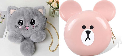 Nappmall Black, Pink Sling Bag CUTE SOFT CAT SLING BAG FOR PICNIC,TRAVEL LATEST DESIGN BEST FOR GIFT(Pack of 2)