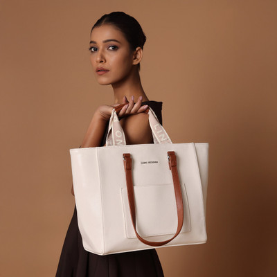 LINO PERROS White Tote Serene Commuter Tote Bag